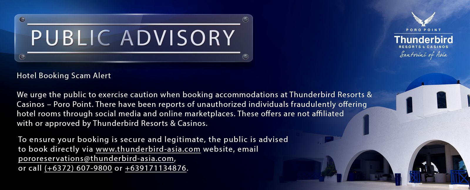 Header Announcement Advisory